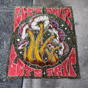 Let’s Trip Psychedelic Mushroom Graphic Tapestry from Earthbound Trading Co